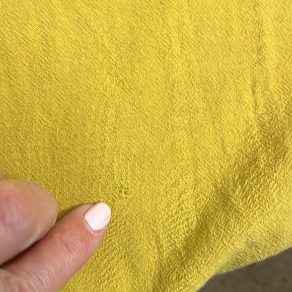 Margo Baridon Relaxed midi dress Yellow puff sleeve button down dress size large - Picture 10 of 17